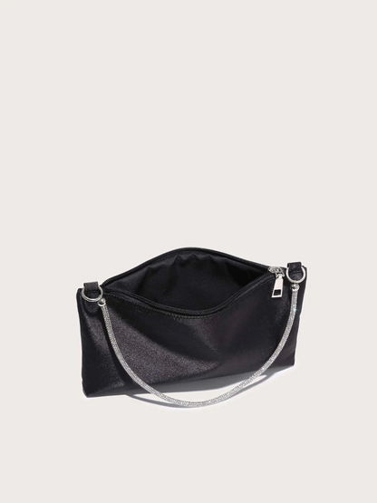 Bolso sobre satín diamantes
