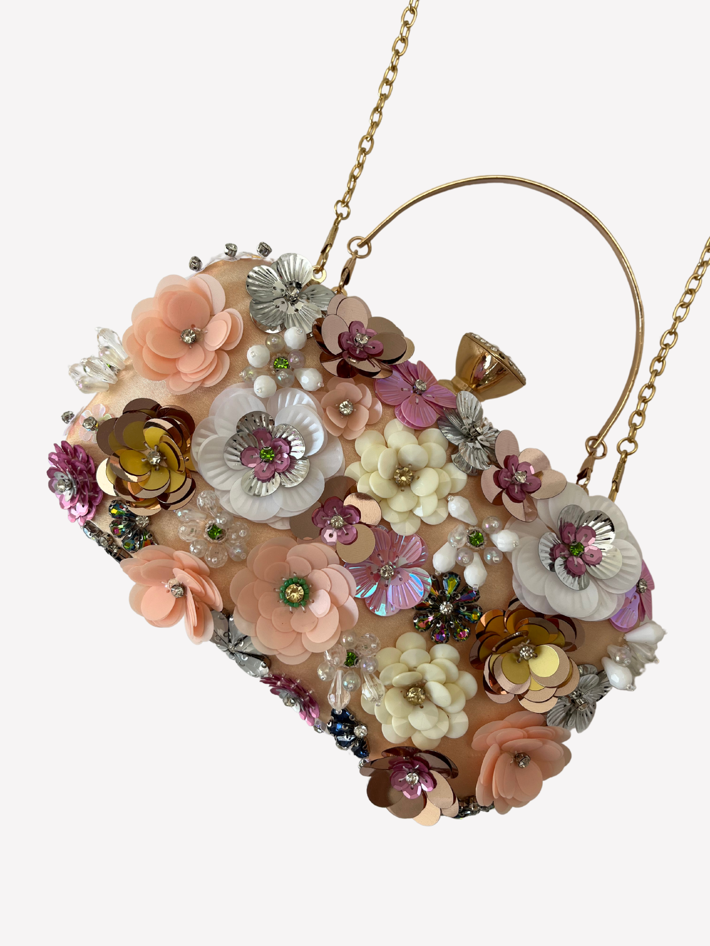 Bolso clutch bordado flores