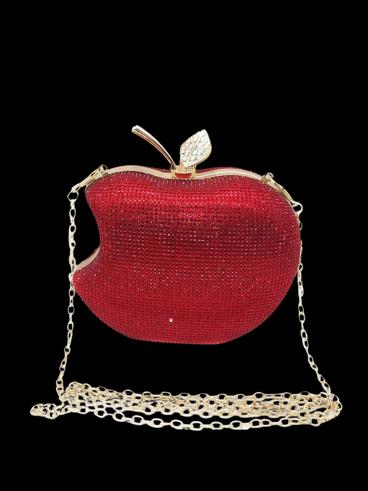Bolso clutch manzana diamantes
