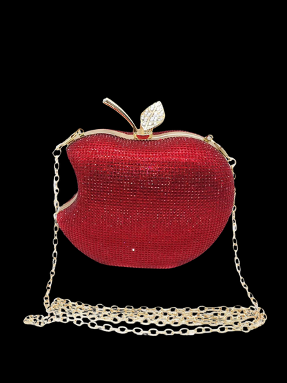Bolso clutch manzana diamantes