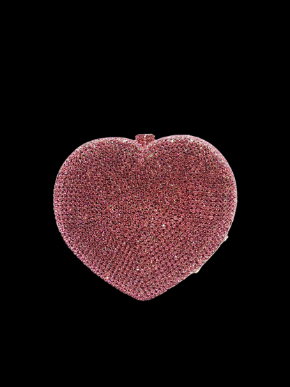 Bolso clutch corazón diamantes