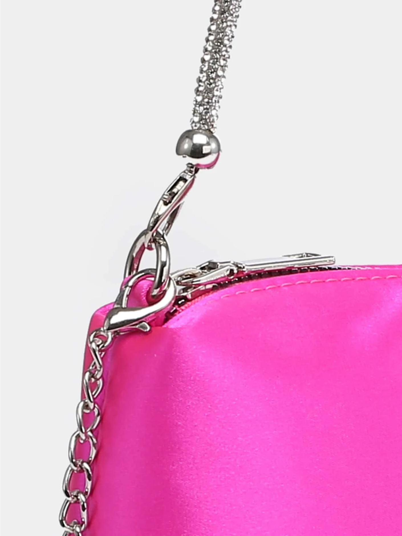 Bolso satín crossbody diamantes