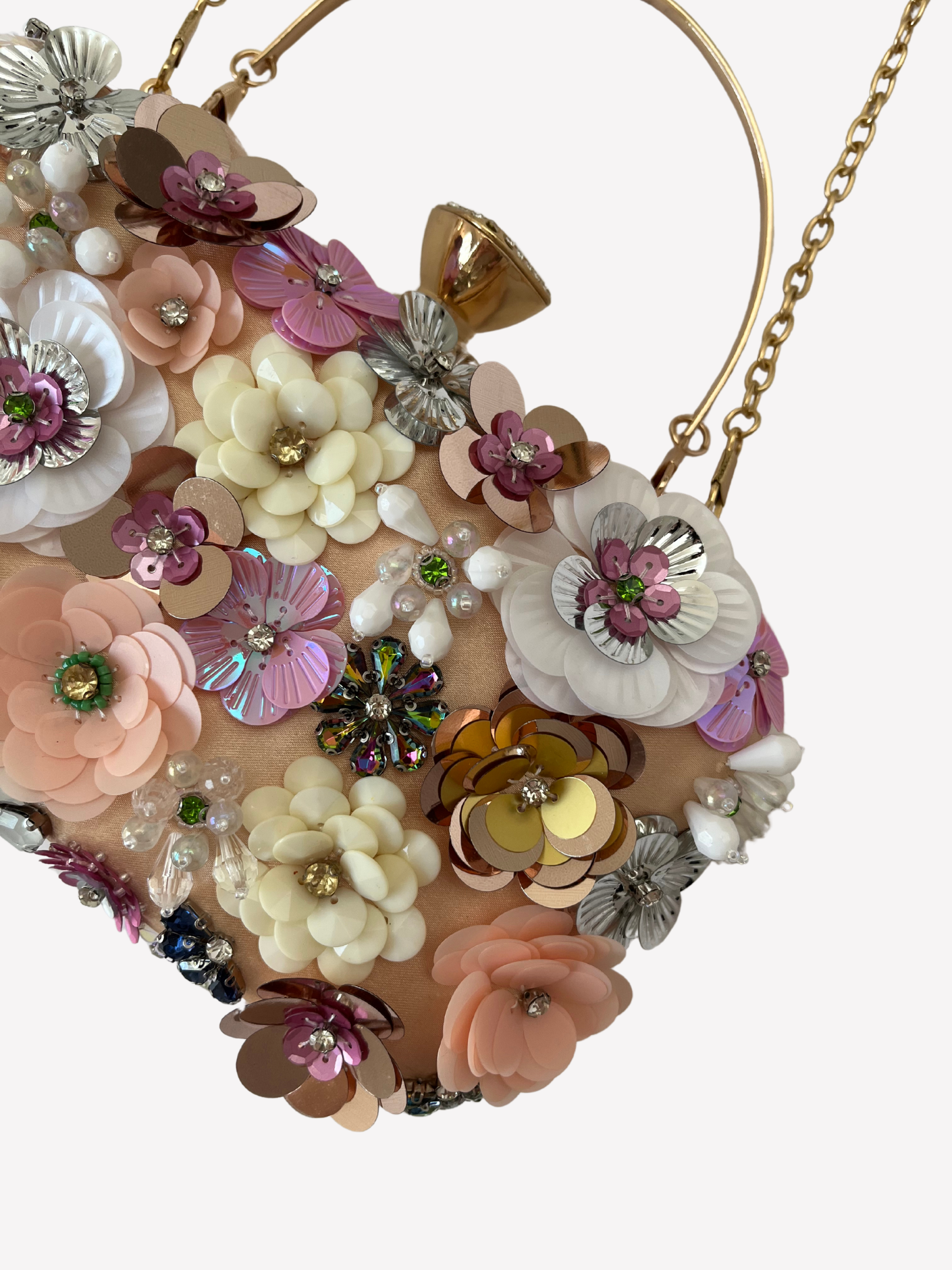 Bolso clutch bordado flores