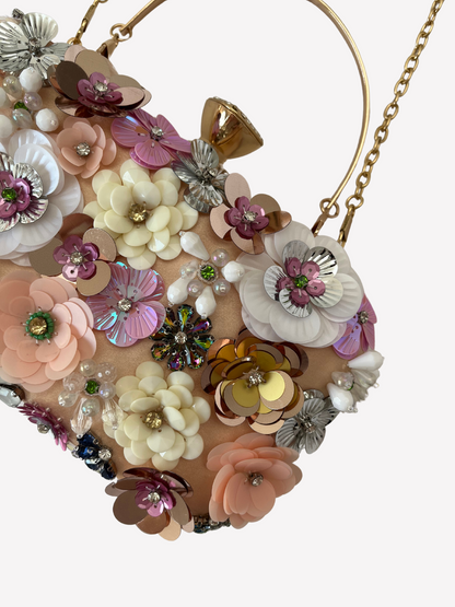 Bolso clutch bordado flores