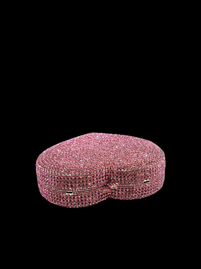 Bolso clutch corazón diamantes