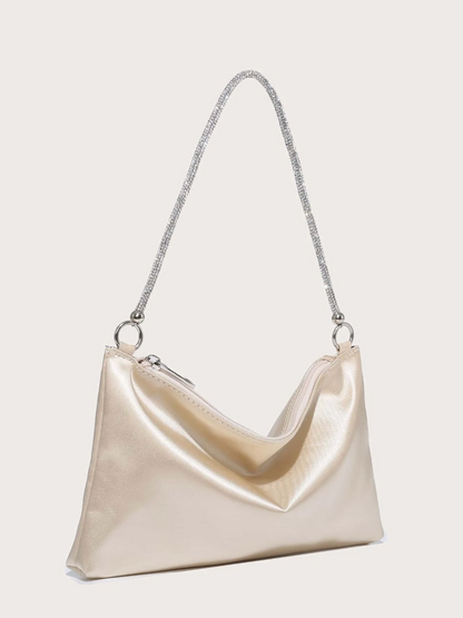 Bolso sobre satín diamantes