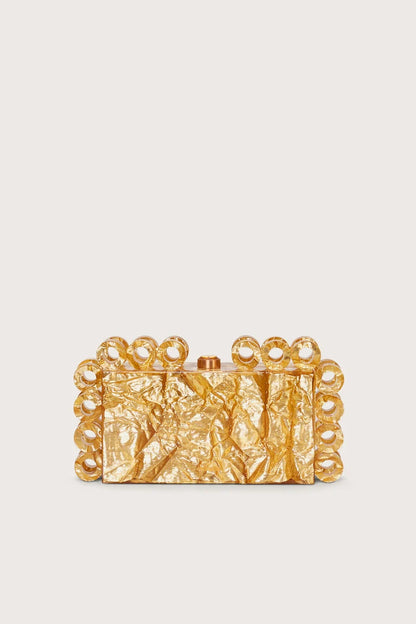 Bolso clutch metálico círculos