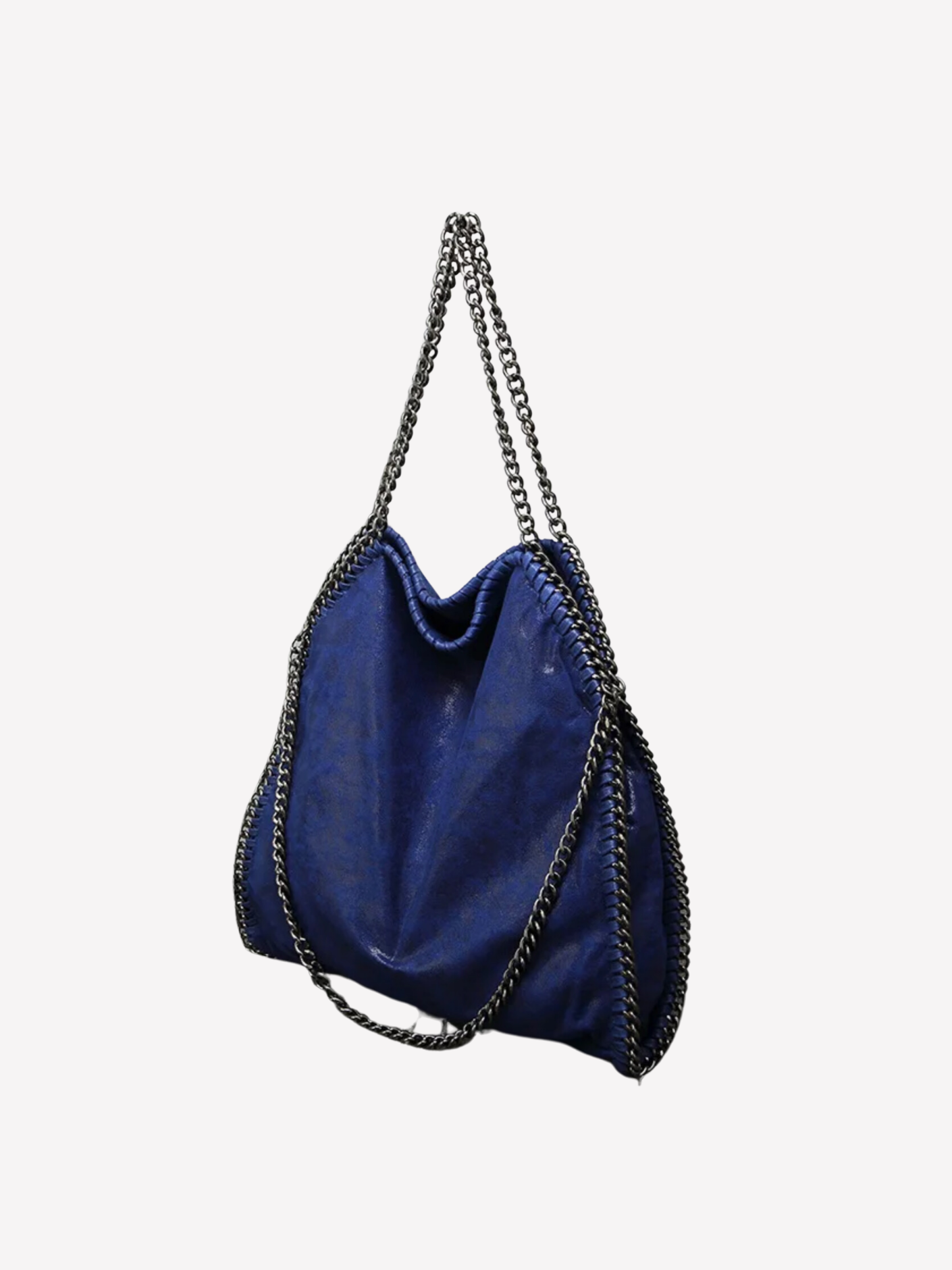 Bolso tote metálico diseño cadena (interior animal print)
