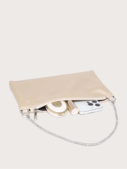 Bolso sobre satín diamantes
