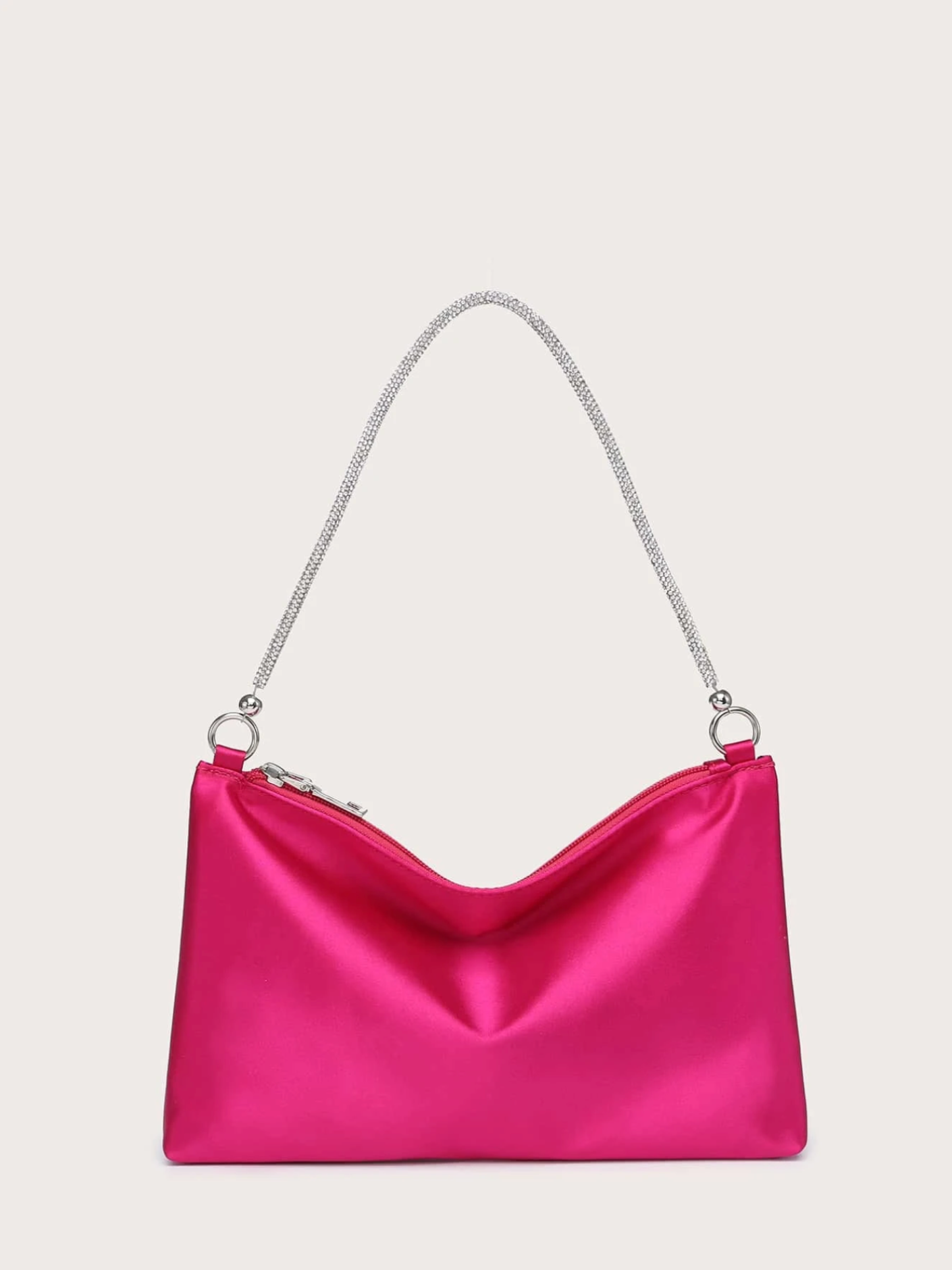 Bolso sobre satín diamantes