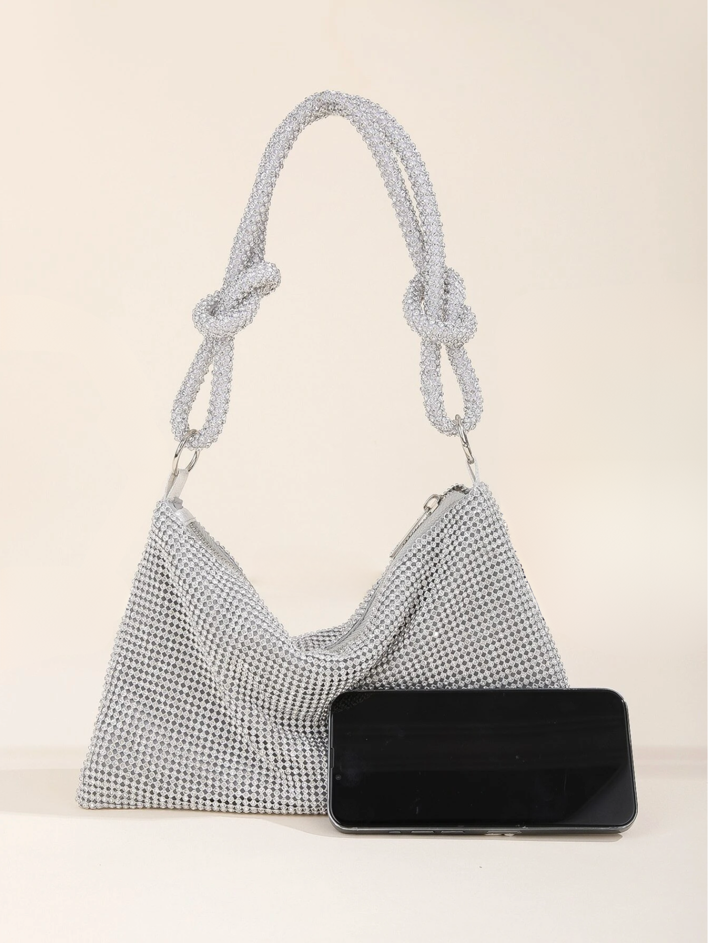 Bolso diamantes nudo
