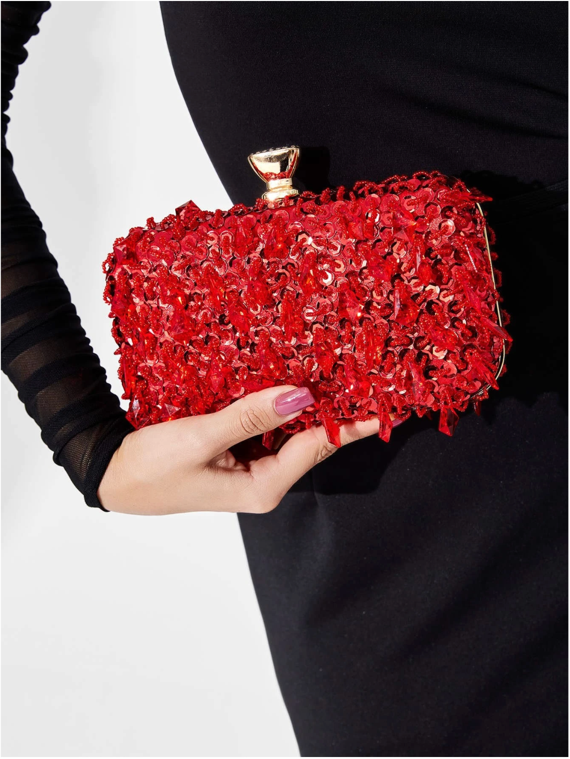 Bolso clutch bordado pedrería