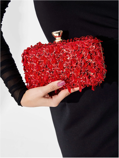 Bolso clutch bordado pedrería