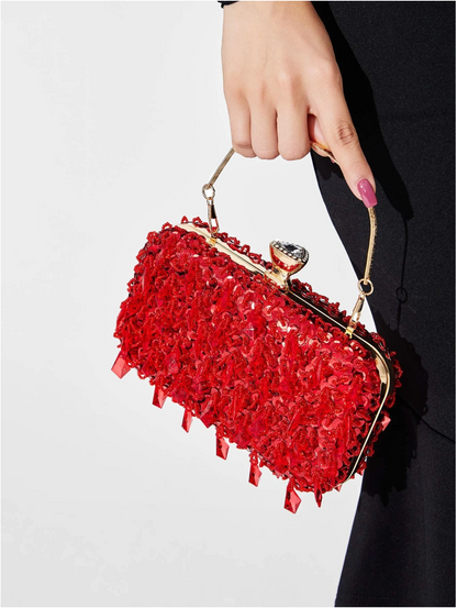 Bolso clutch bordado pedrería
