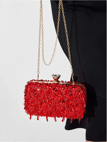 Bolso clutch bordado pedrería