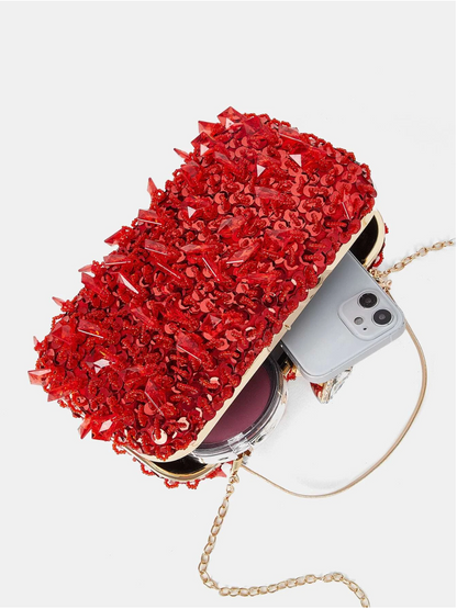 Bolso clutch bordado pedrería