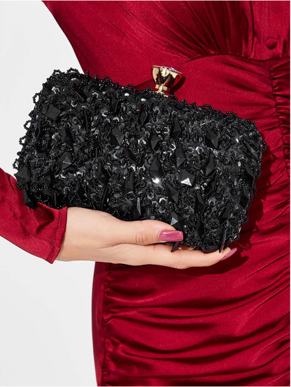 Bolso clutch bordado pedrería