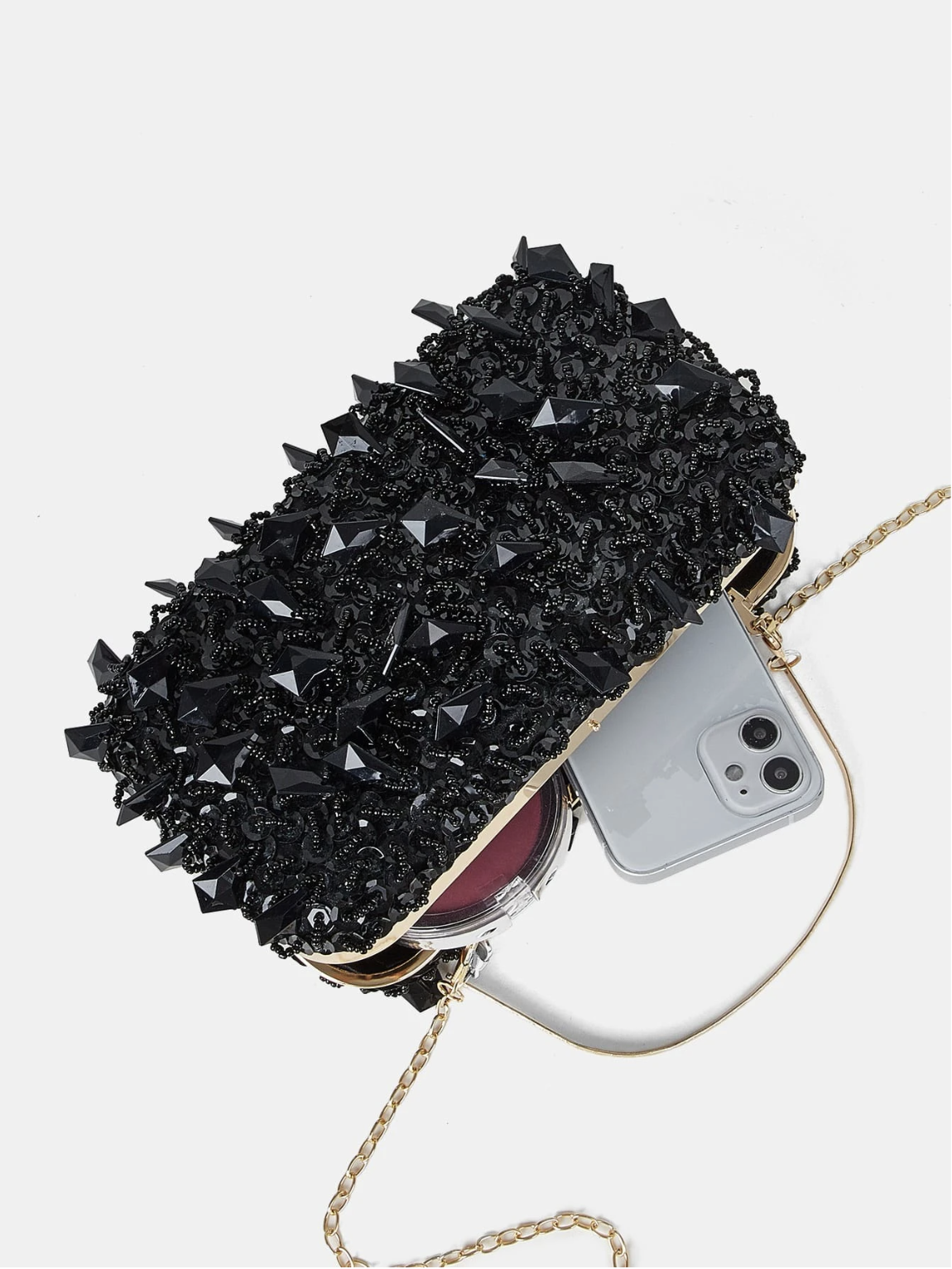 Bolso clutch bordado pedrería