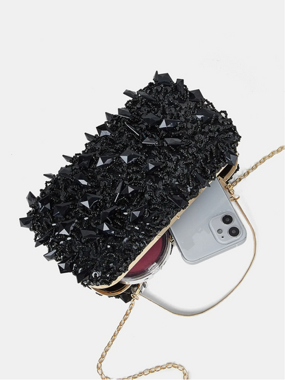 Bolso clutch bordado pedrería
