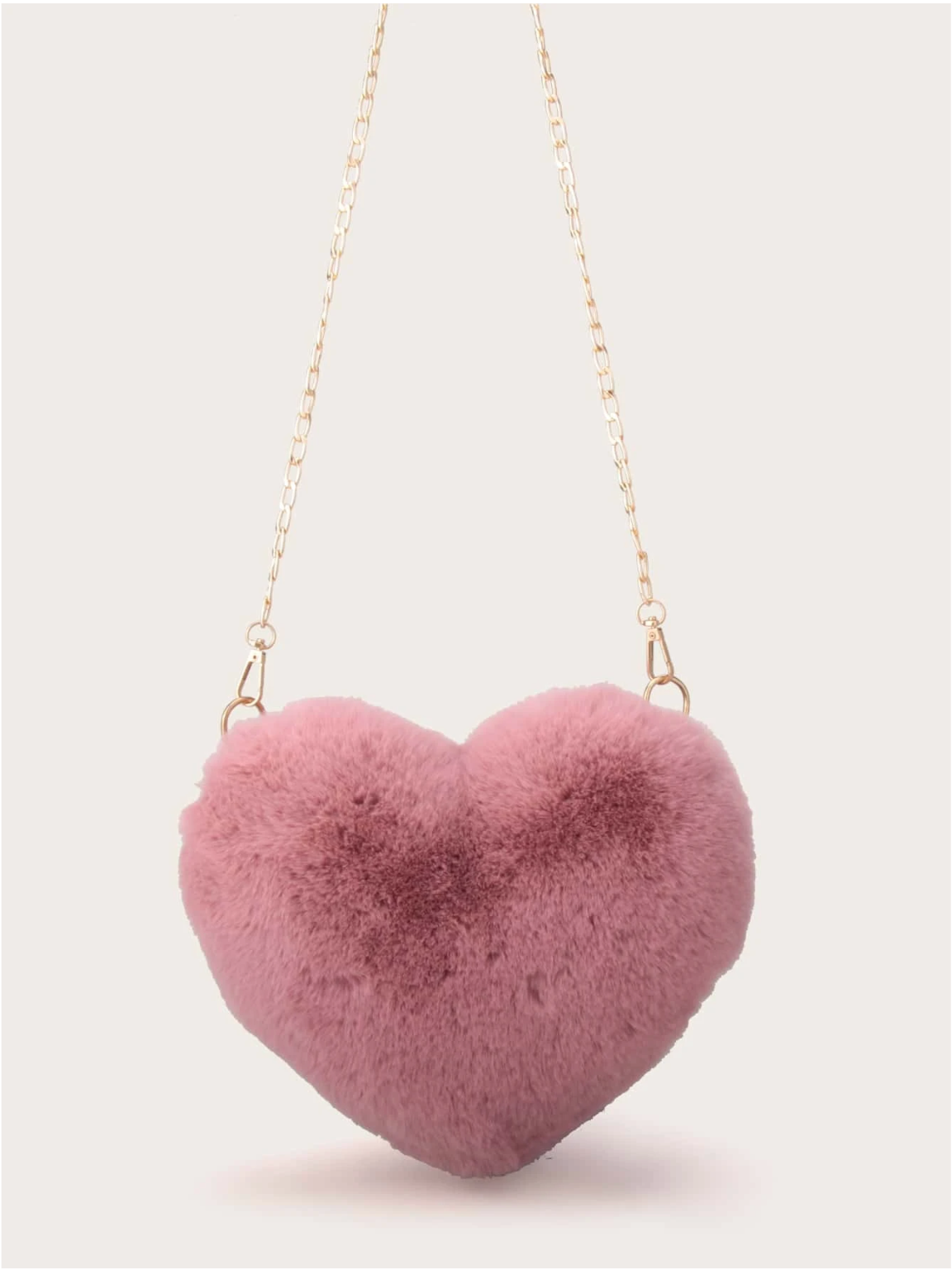 Bolso pelo corazón rosa