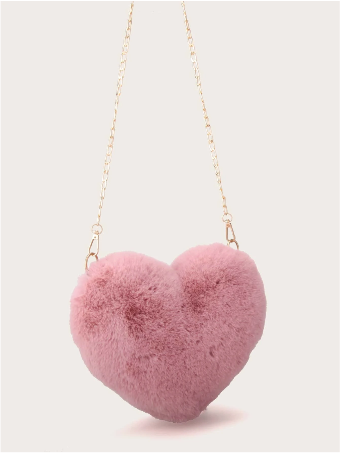 Bolso pelo corazón rosa