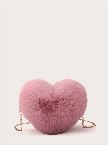 Bolso pelo corazón rosa