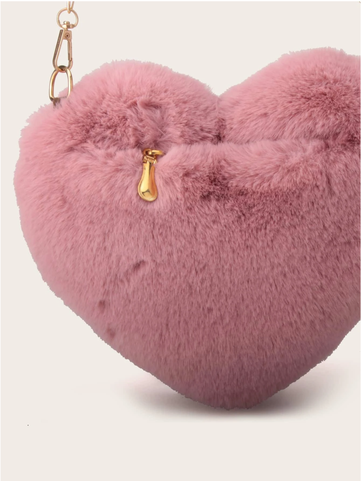 Bolso pelo corazón rosa