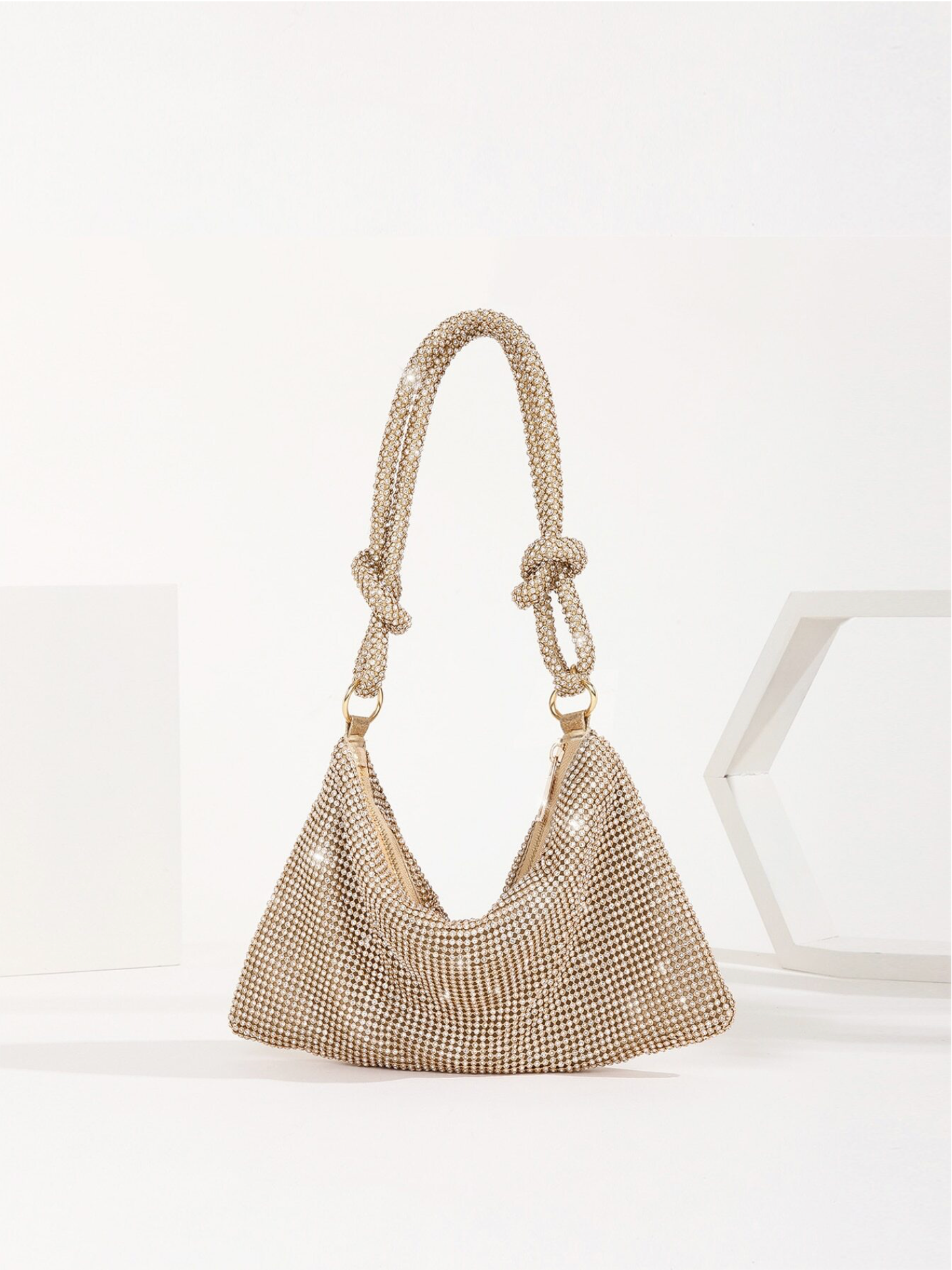Bolso diamantes nudo