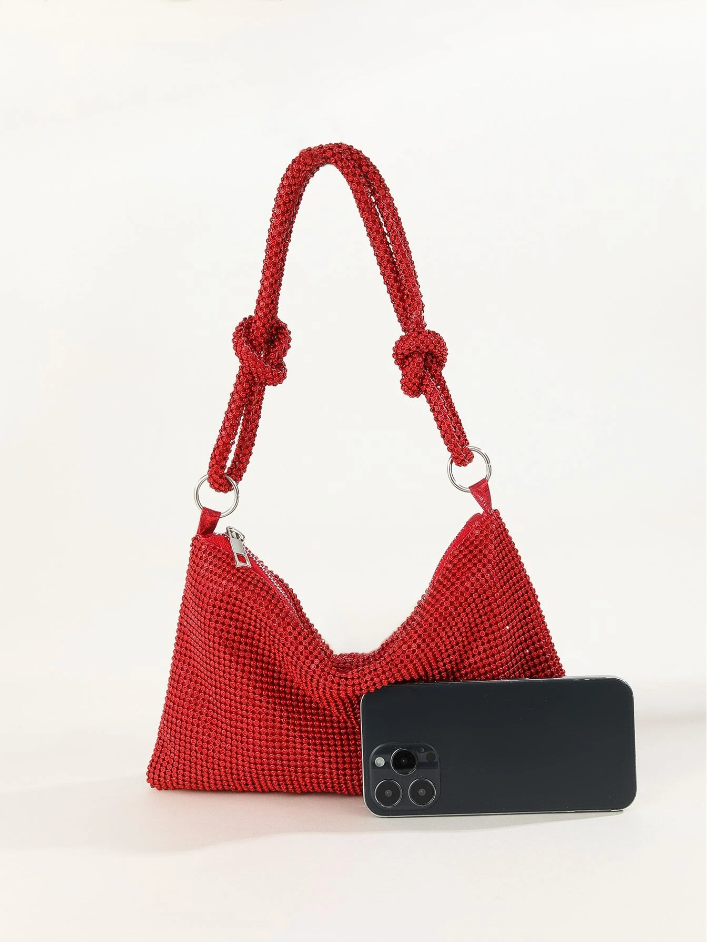 Bolso diamantes nudo