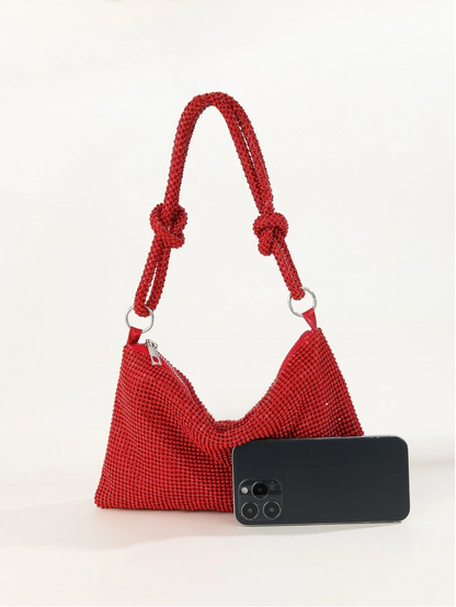 Bolso diamantes nudo