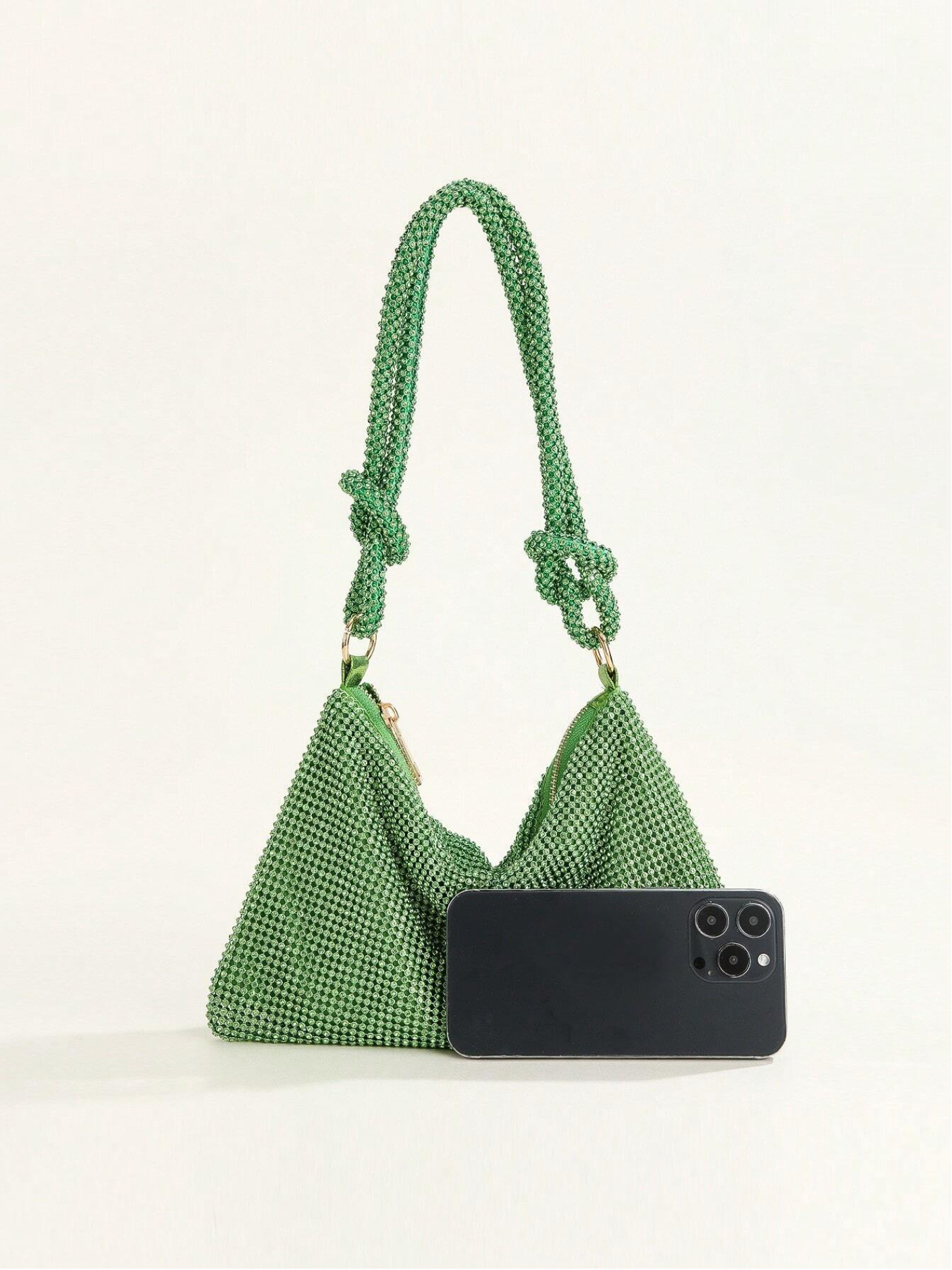 Bolso diamantes nudo