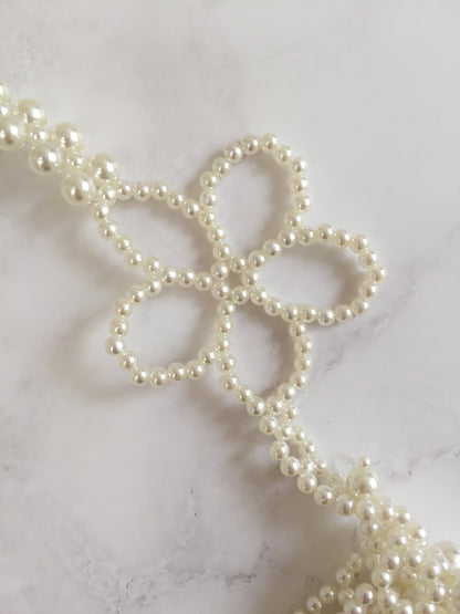 Bolso perlas flores