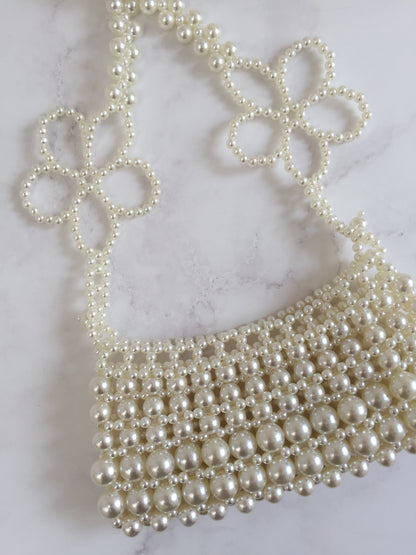 Bolso perlas flores