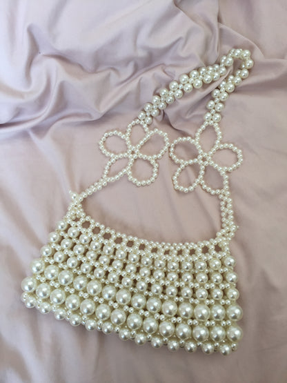 Bolso perlas flores