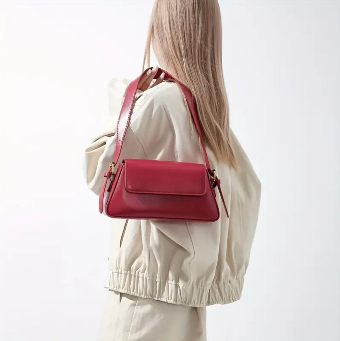 Bolso baguette rojo