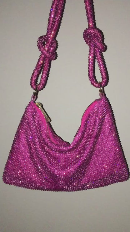 Bolso diamantes nudo