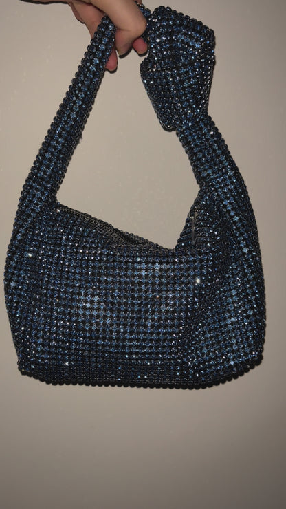 Bolso diamantes incrustados nudo