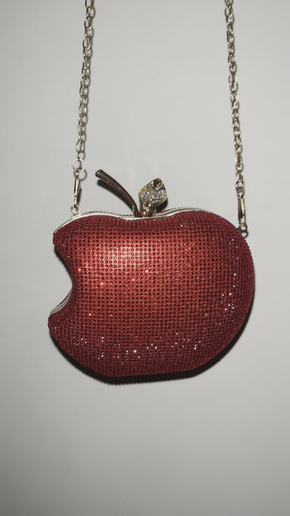 Bolso clutch manzana diamantes